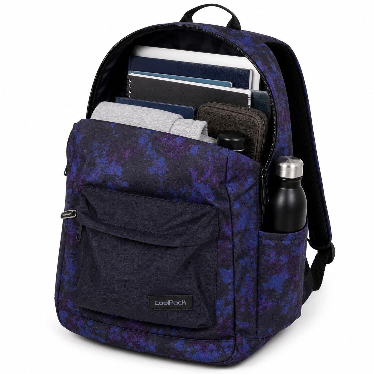 CoolPack Backpack Black School Usher 17 inches in purple and pink patterns Brand CoolPack