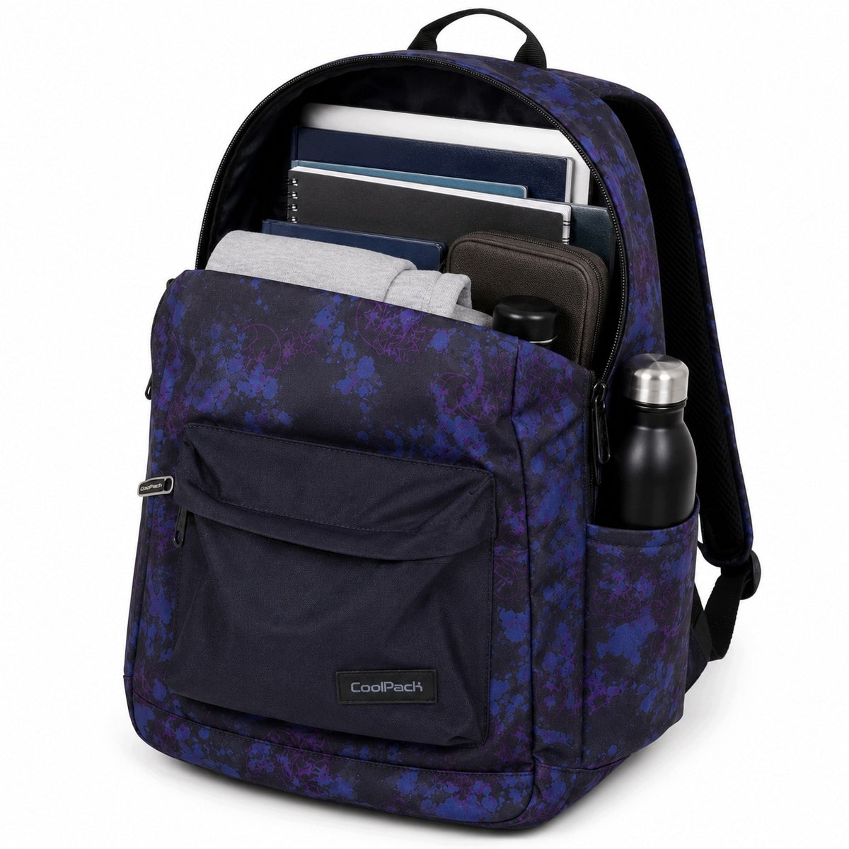 CoolPack Backpack Black School Usher 17 inches in purple and pink patterns Brand CoolPack