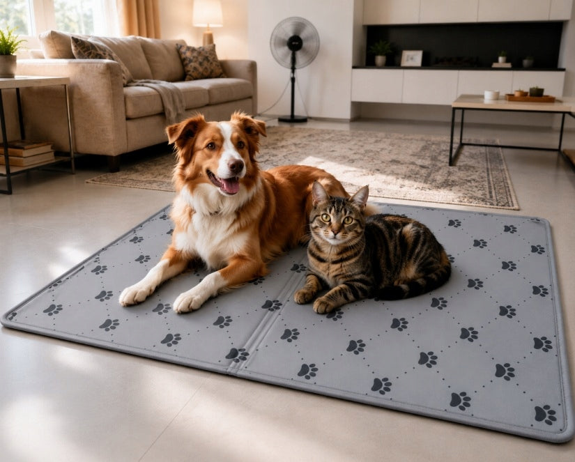 Cooling Mat for Dog and Cat 60x40 cm Gel Waterproof Bed ROMEO Model LEGOWISKO CHŁODZĄCE WZÓR ŁAPKI