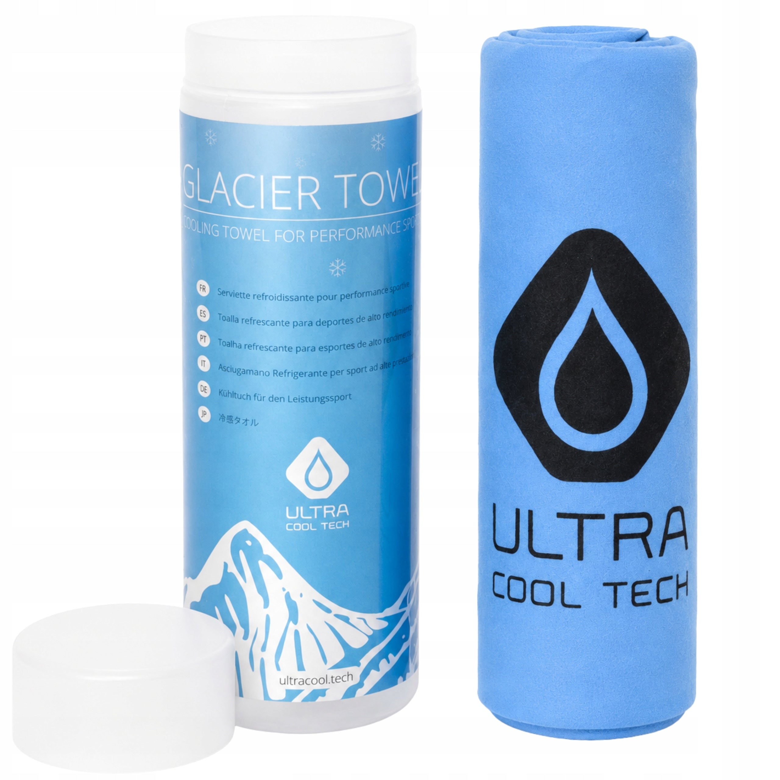 Cooling Towel Sports Blue Ultra Cool Tech Glacier Cooling Towel