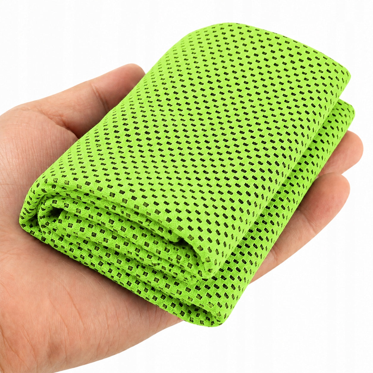 Cooling towel, quick-drying, gym training in case Manufacturer code ręcznik chłodzący zielony z karabinkiem