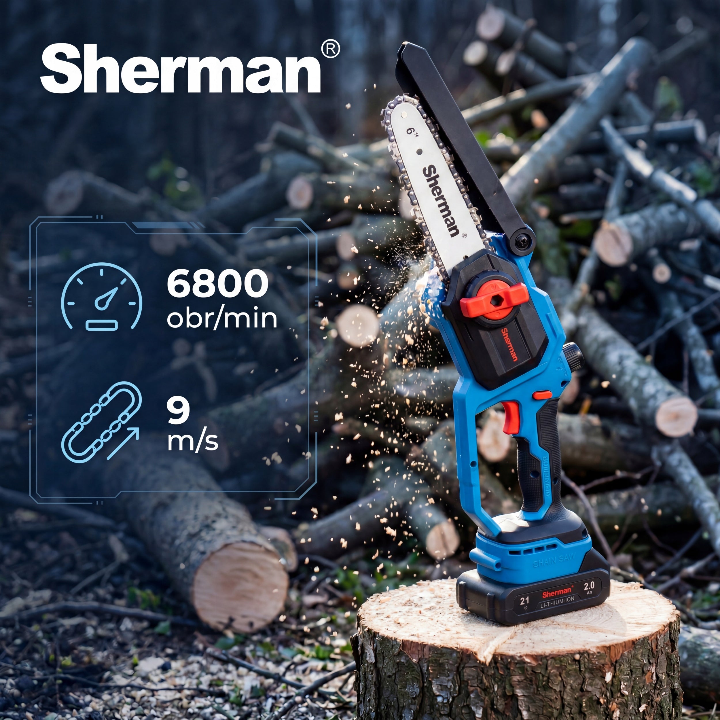Cordless CHAINSAW ET-506 MINI BRUSHLESS SAW 2x AKU 21V Packaging status original