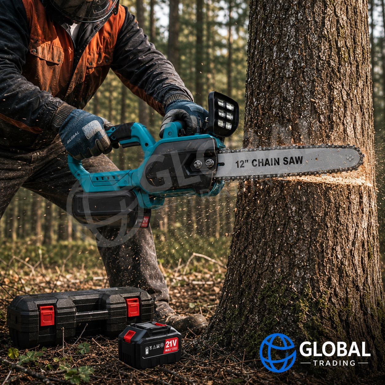 Cordless Chainsaw + 2 Batteries Compatible with Makita 18V LXT Packaging status original