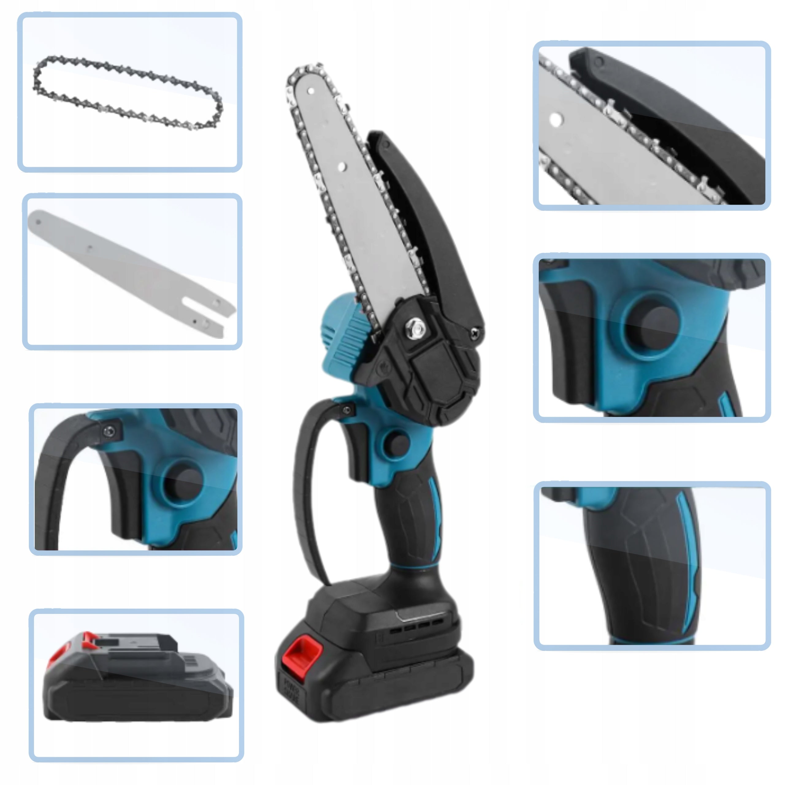 Cordless Chainsaw 6" 21V + 2x Battery + Suitcase Brand no brand