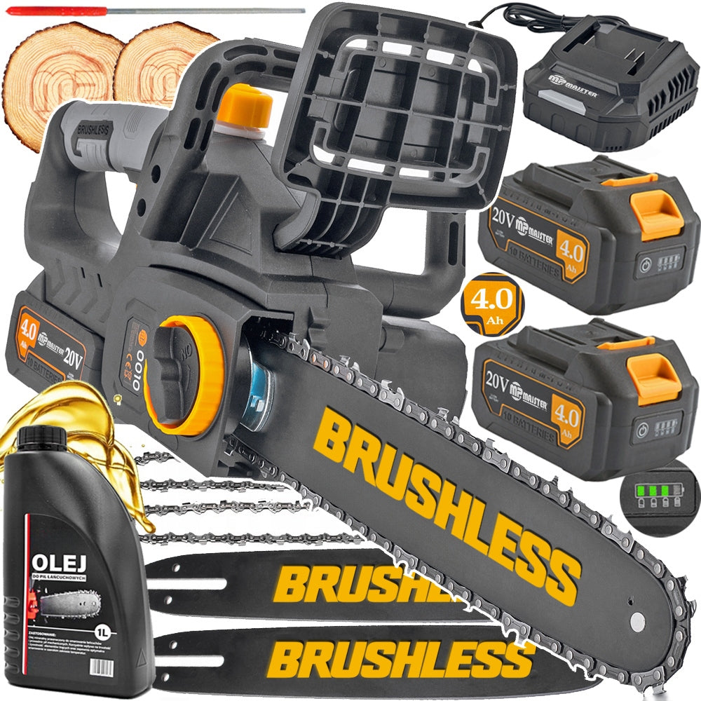 Cordless Chainsaw Electric 30CM 2x4Ah MP0010 + OIL