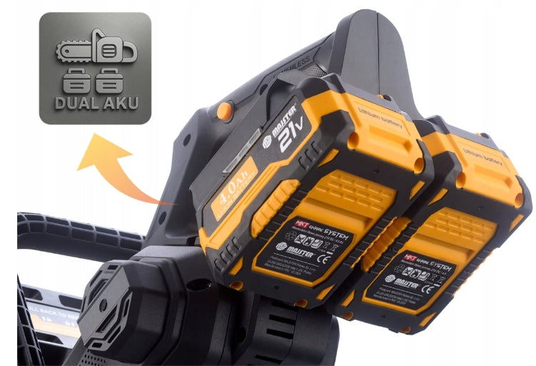 Cordless Chainsaw Electric Chainsaw 40CM 2x4Ah DUAL MP0011 Power supply rechargeable battery