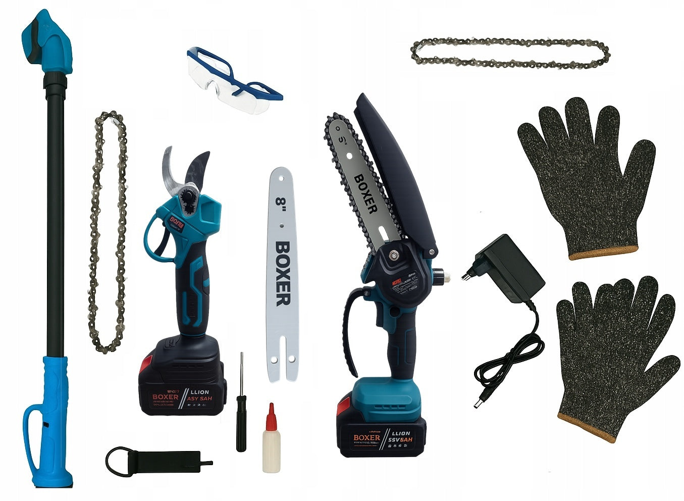 Cordless Chainsaw and Pruner on Reach 2x 48V | XXL Set