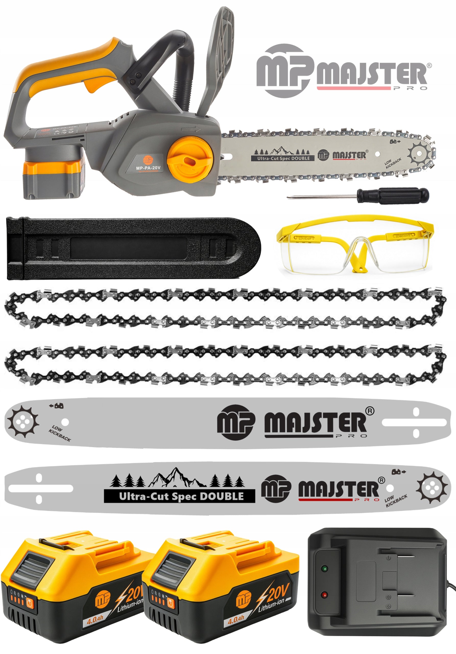 Cordless Electric Chainsaw Saw 2x4Ah Majster PRO MP-PA Chain manufacturer Majster