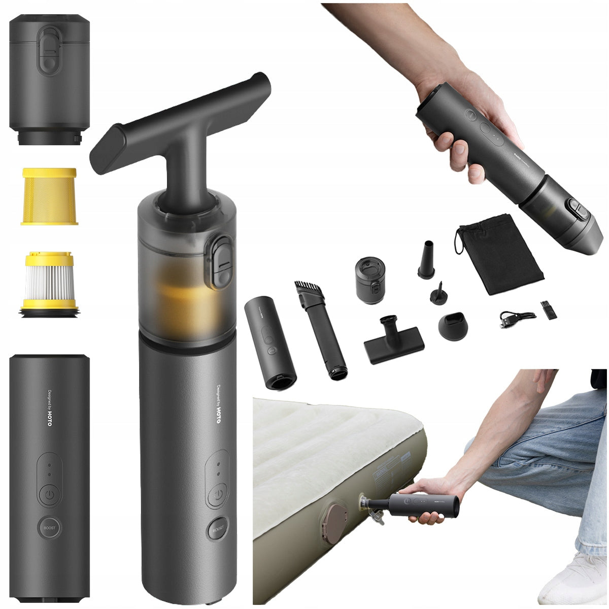 Cordless Handheld Vacuum Cleaner + Pump HOTO 2in1 135 W Replacement Filter Brand no brand