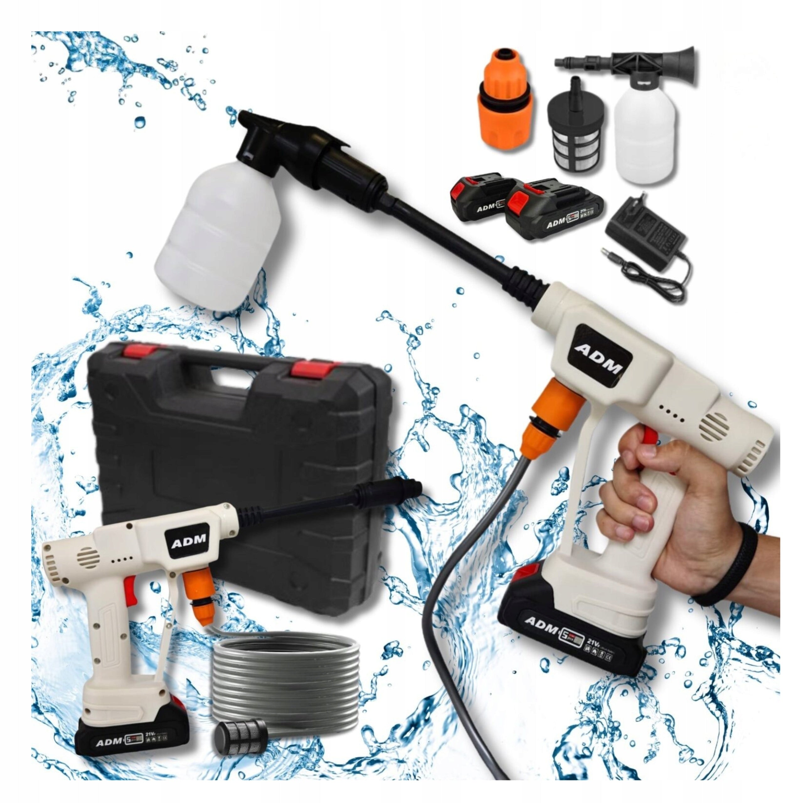 Cordless High Pressure Washer Cordless Strong Foam + Suitcase