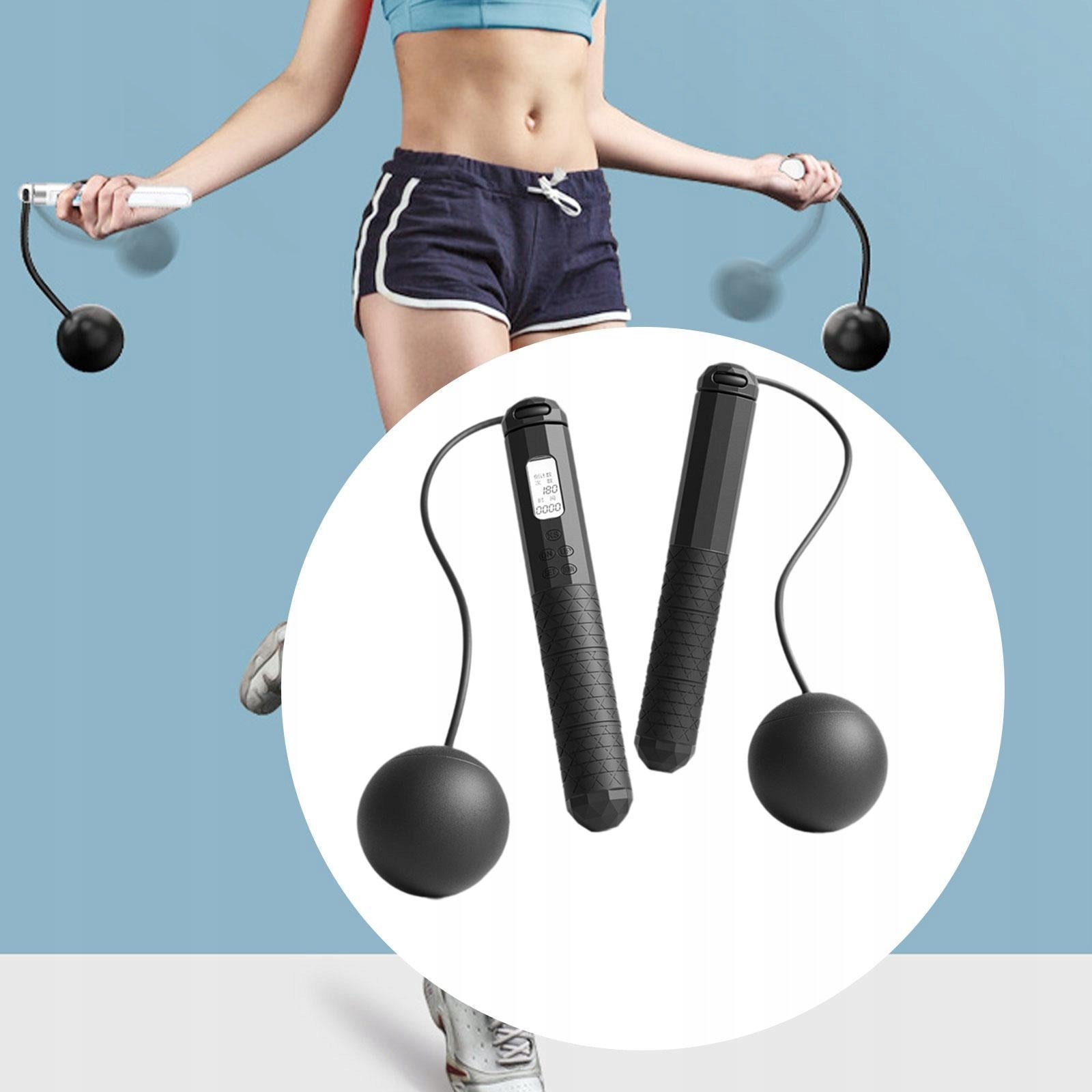 Cordless Jump Rope Weighted Skip Rope Timing Counting for Fitness Black EAN (GTIN) 6902804322354