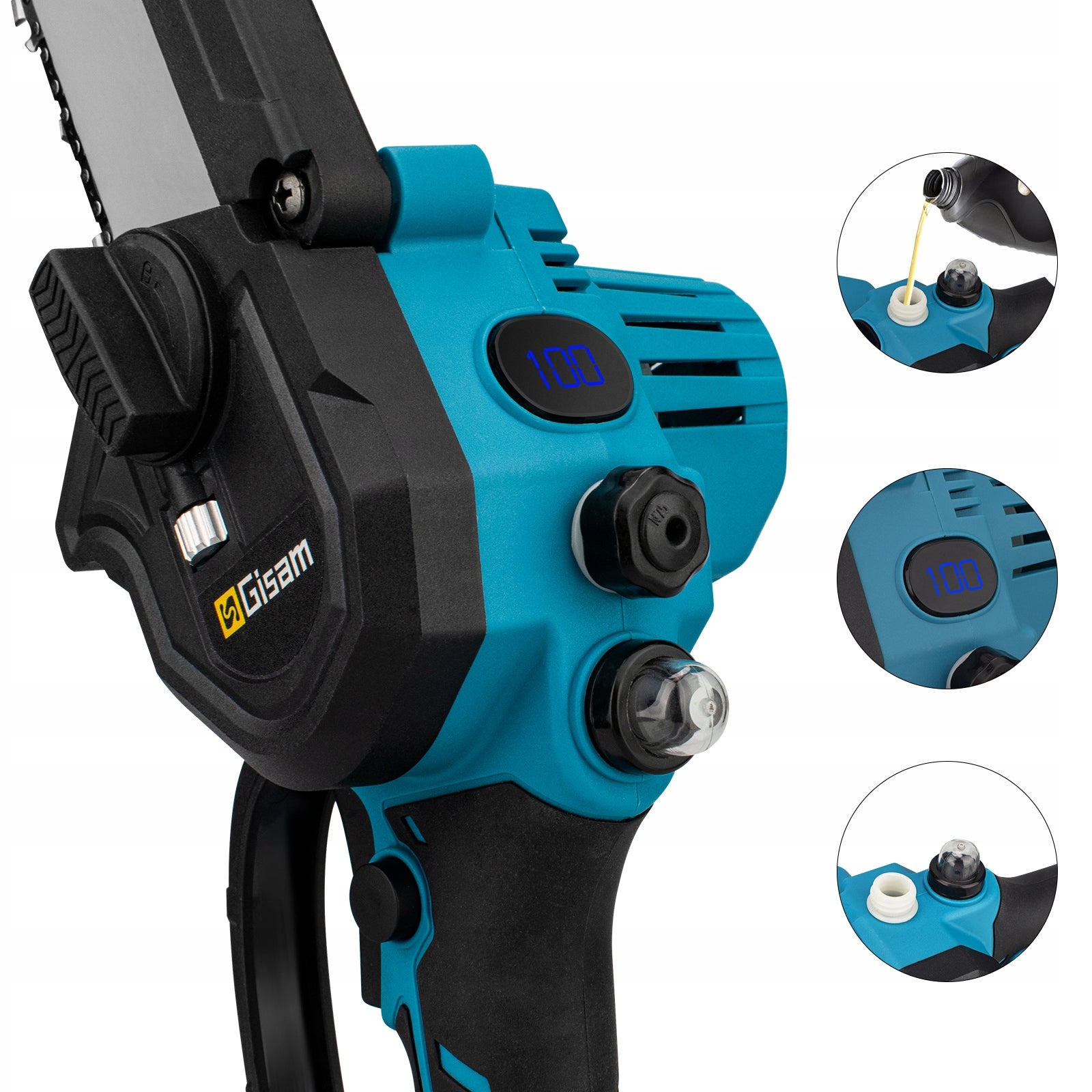 Cordless Mini Chainsaw 8" Brushless Electric Pruning Saw 2 Batteries Packaging status original