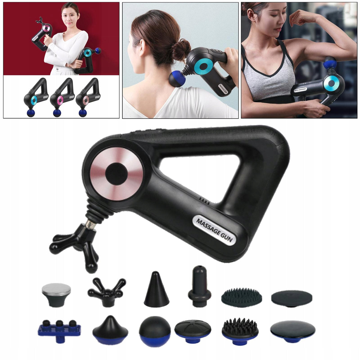 Cordless Percussion Massage Deep Tissue 6 Speeds Body Muscle Rose Gold Brand no brand