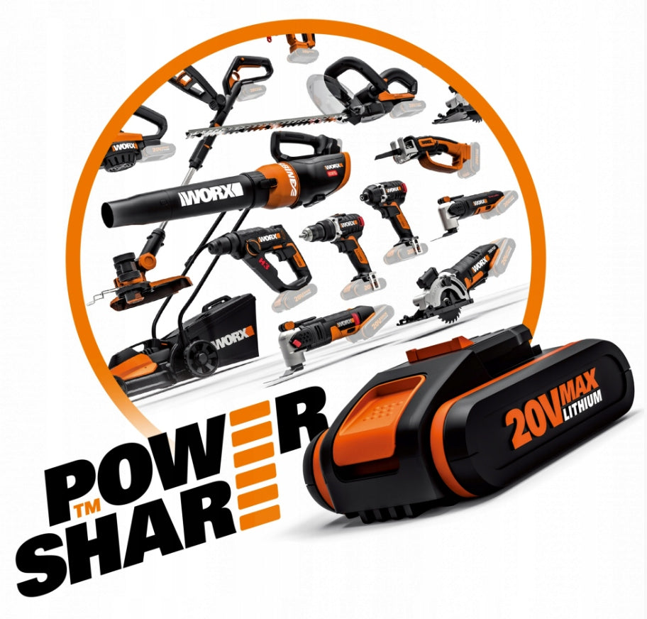 Cordless Reciprocating Saw WORX WX500.9 20mm 20V Maximum power 40 W