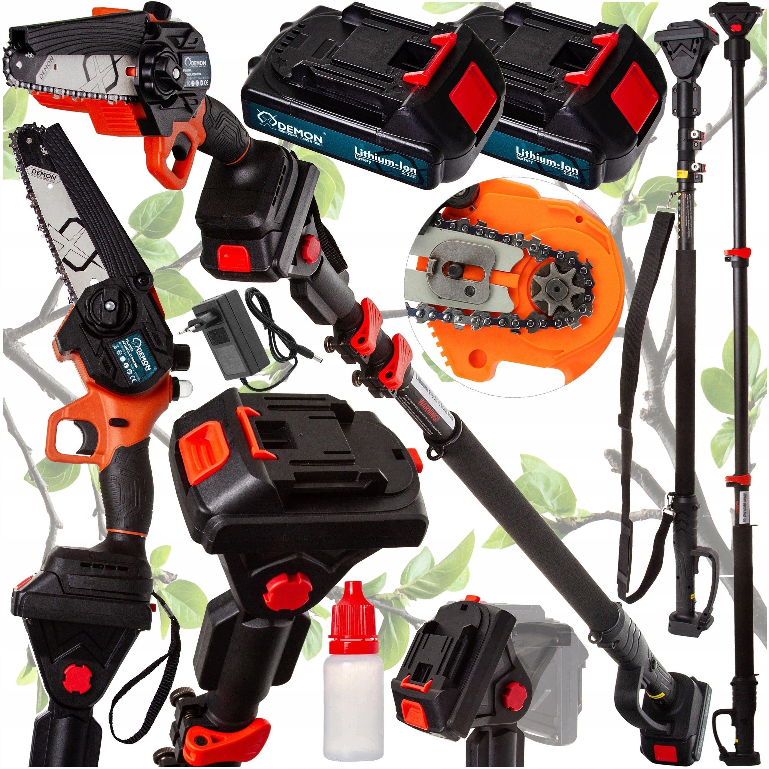 Cordless Saw BRUSHLESS Branch Saw BOOM Pole 2xAKU 21V