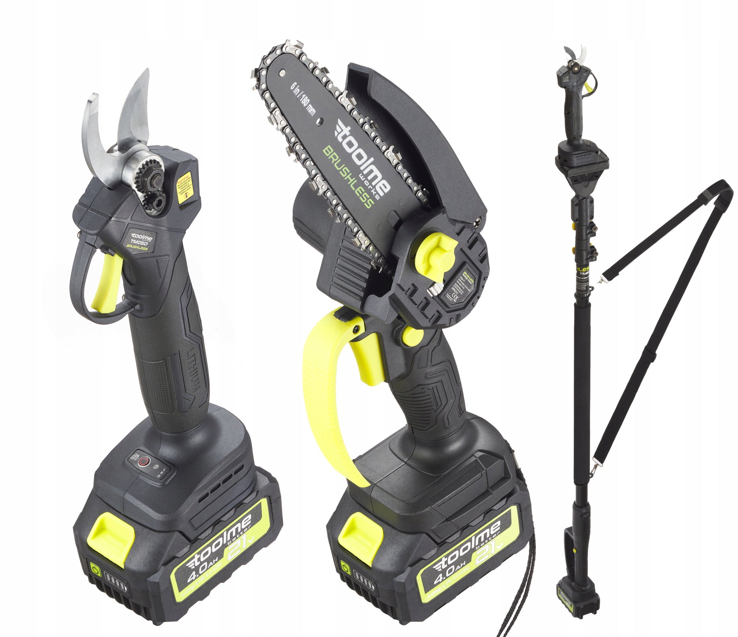 Cordless Saw Pruner Branch Saw on BOOM pole TOOLME TM301 Series BRUSHLESS