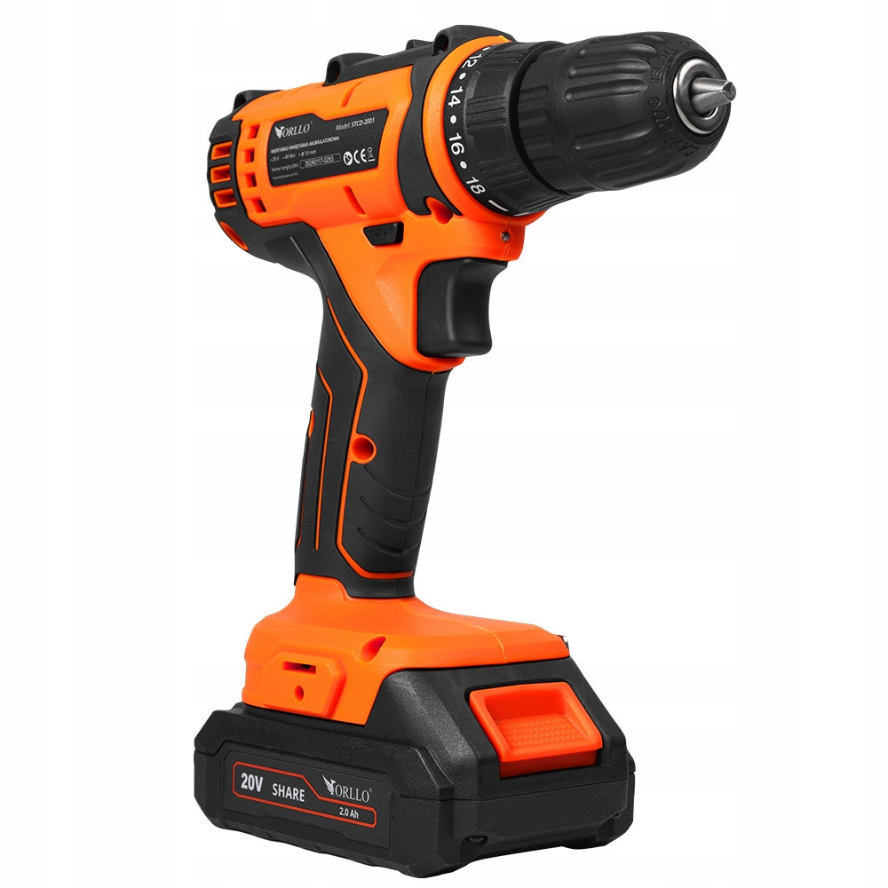 Cordless Screwdriver with Suitcase 2xBatteries 30 Elements + FREEBIE Brand Orllo