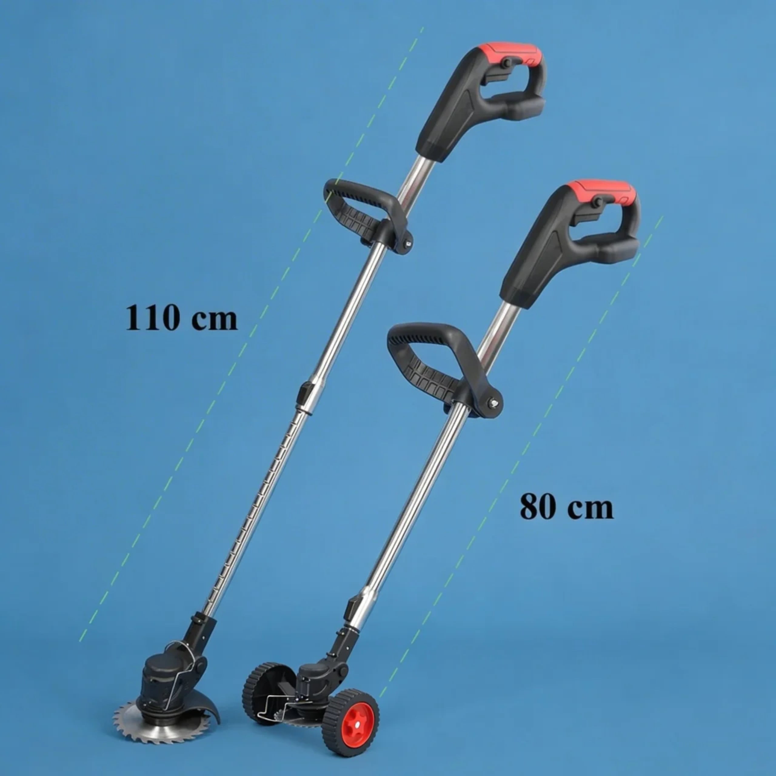 Cordless Trimmer with Wheels Blades Metal Plastic 2xAku XXL Kind edge trimmer