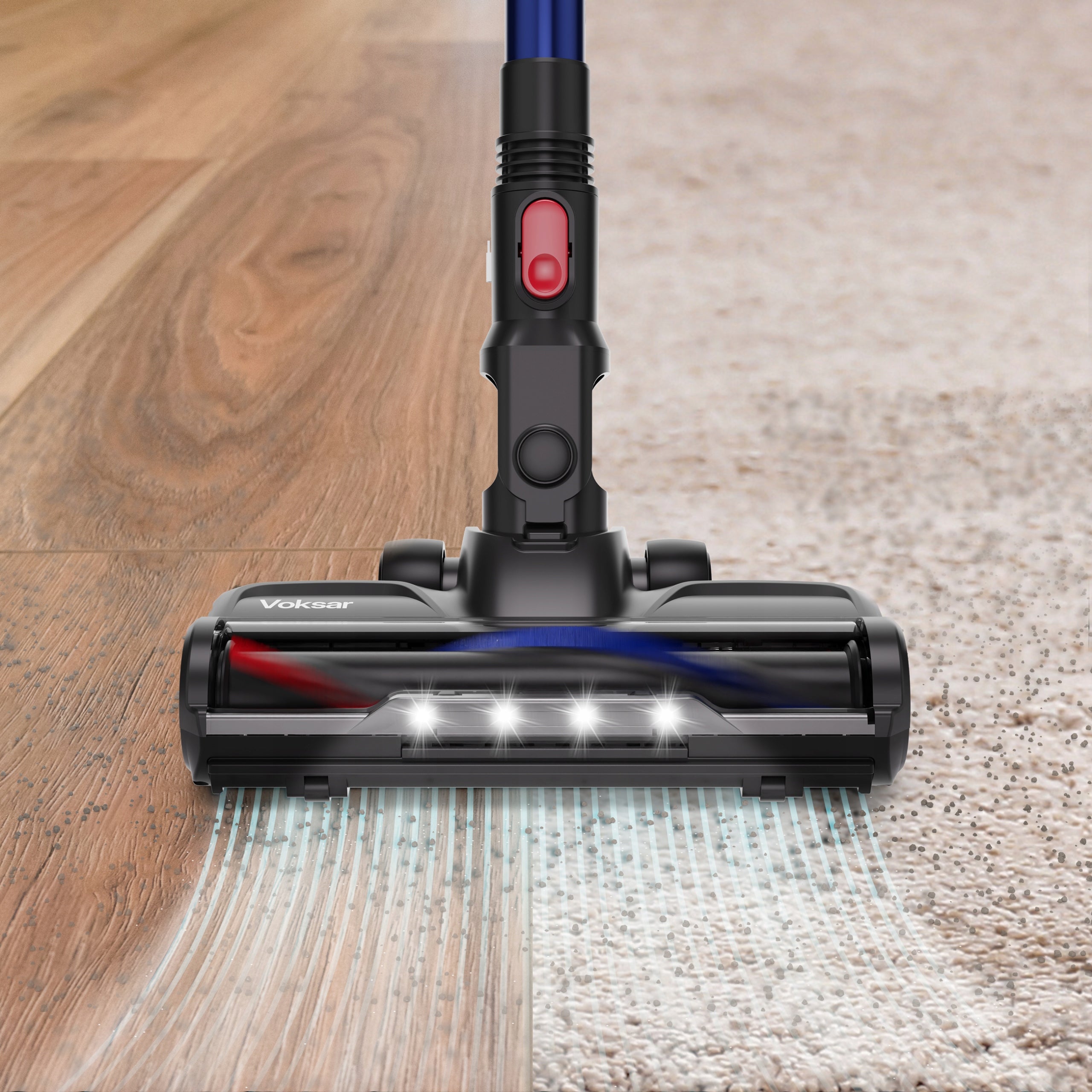 Cordless Vacuum Cleaner Vertical VOKSAR V11s 5in1 LED FLEX HEPA 600W 100 MIN Power supply rechargeable battery