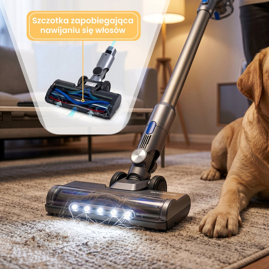 Cordless Vertical Vacuum Cleaner BERGMANN HAX 121 450W LED Electrobrush Manufacturer code MTP007819