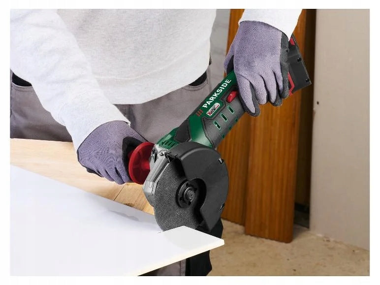 Cordless angle grinder 20 V, PARKSIDE PWSA 20-Li D4 with aku and order. Packaging status original