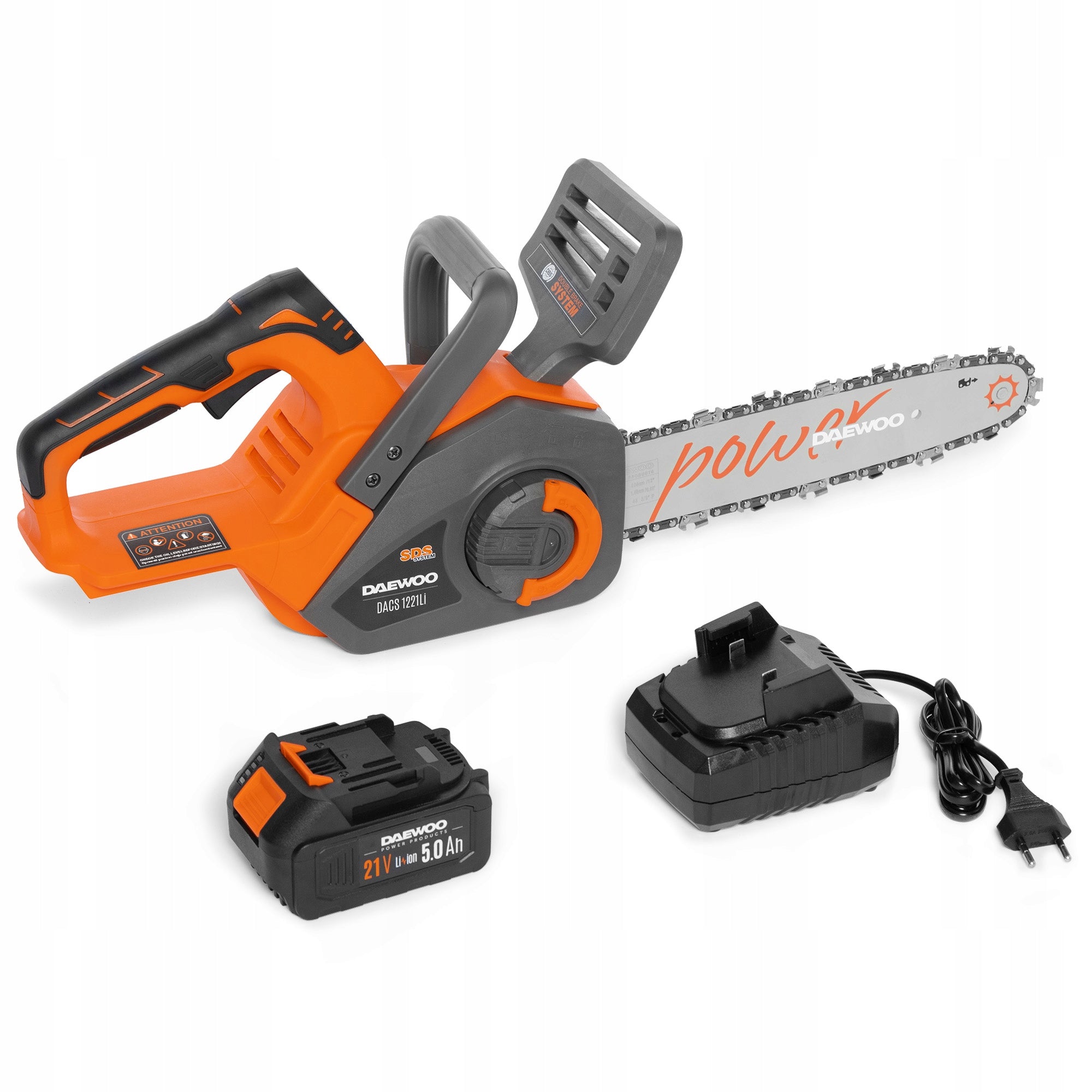 Cordless chainsaw DAEWOO DACS 1221Li + AKU + LOADER