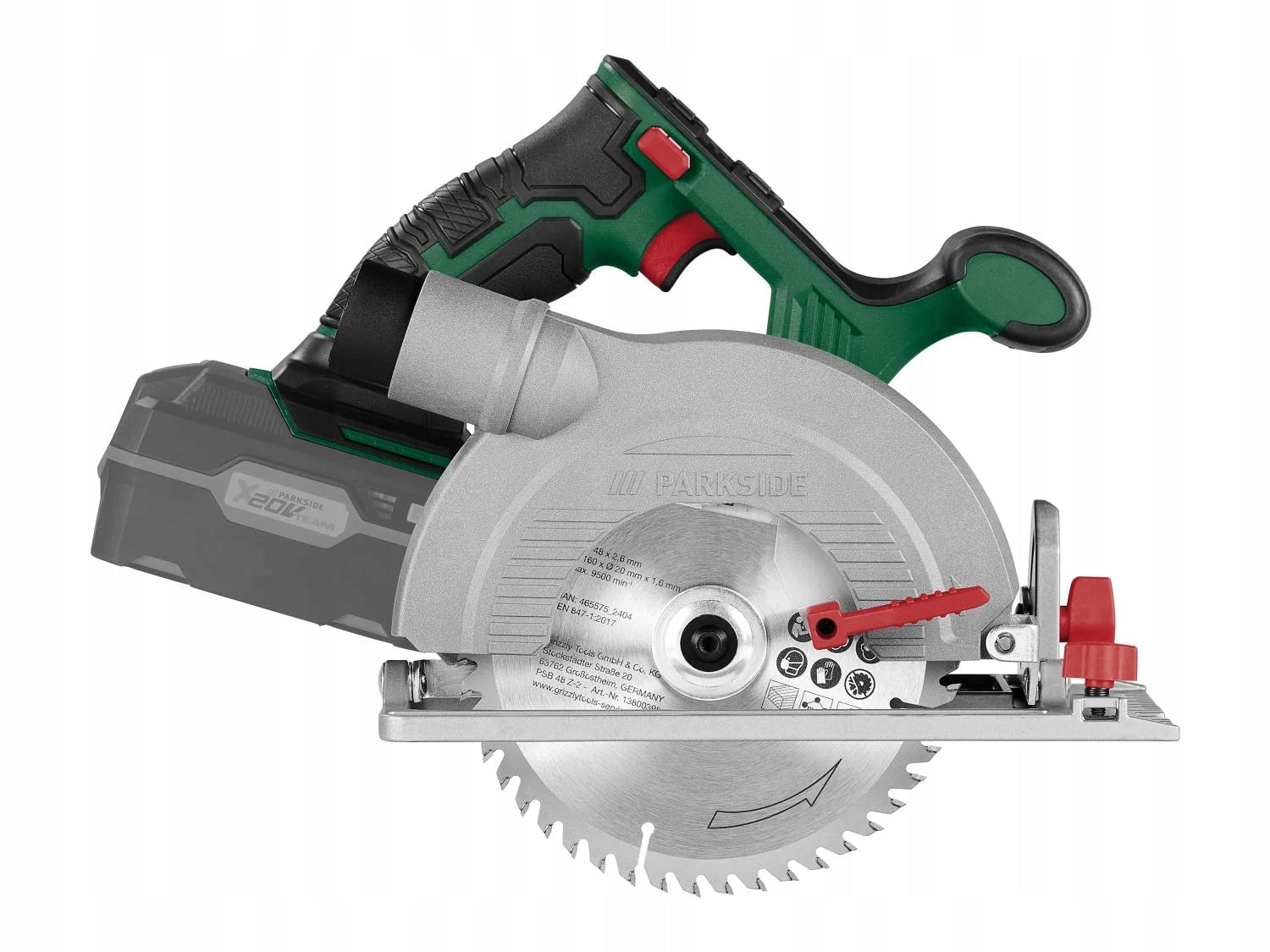 Cordless circular hand saw 20V PARKSIDE PHKSA 20 Li C4 accessories Manufacturer code akumulatorowa piła tarczowa