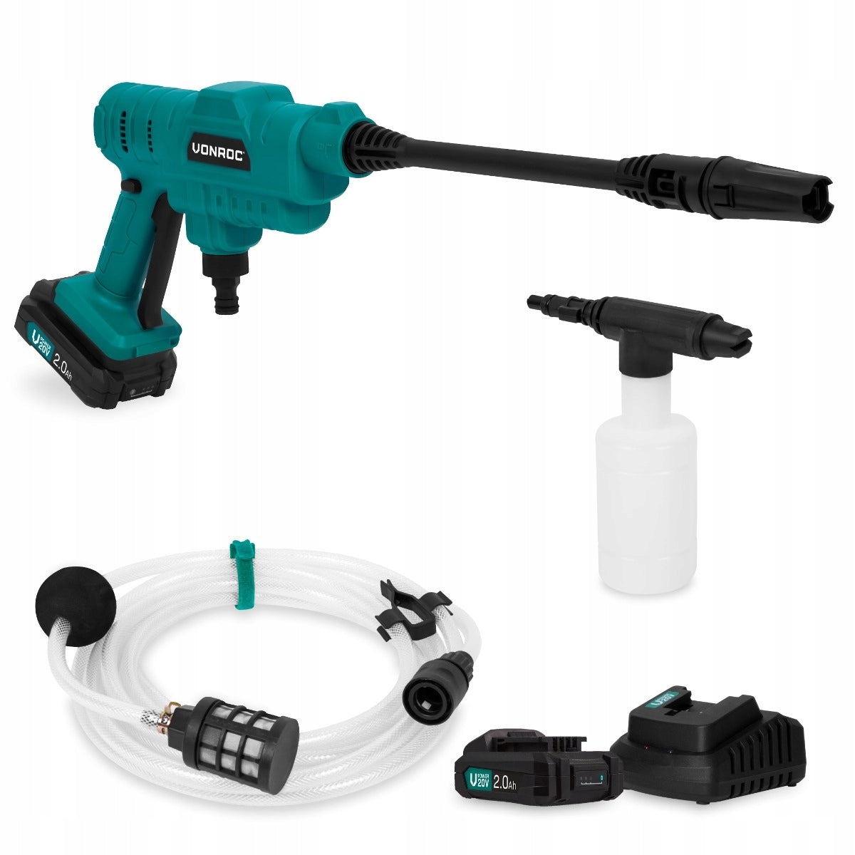 Cordless pressure washer 20V - 24 bar| Includes 2 aku and charger
