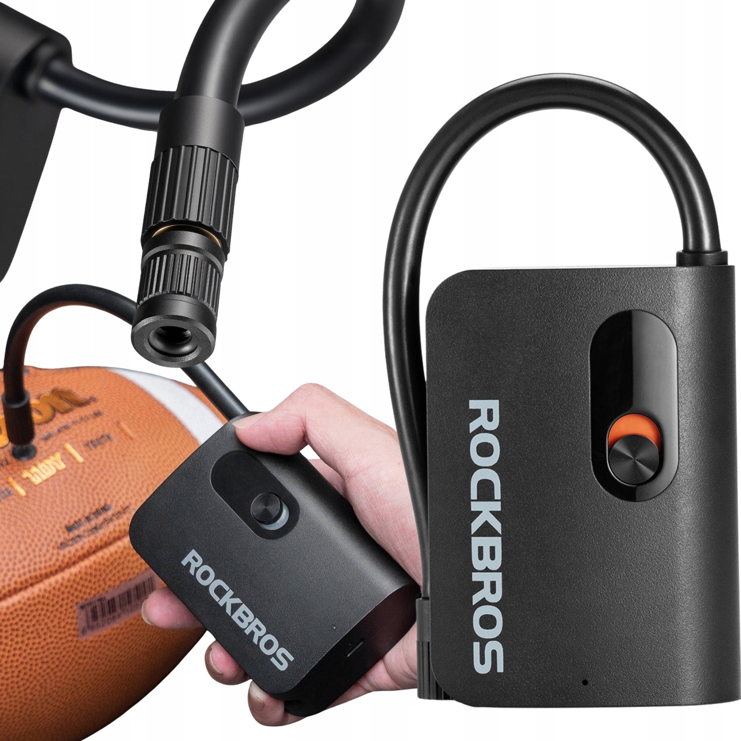 Cordless pump Rockbros L1 Mini 70 psi compressor hose length
