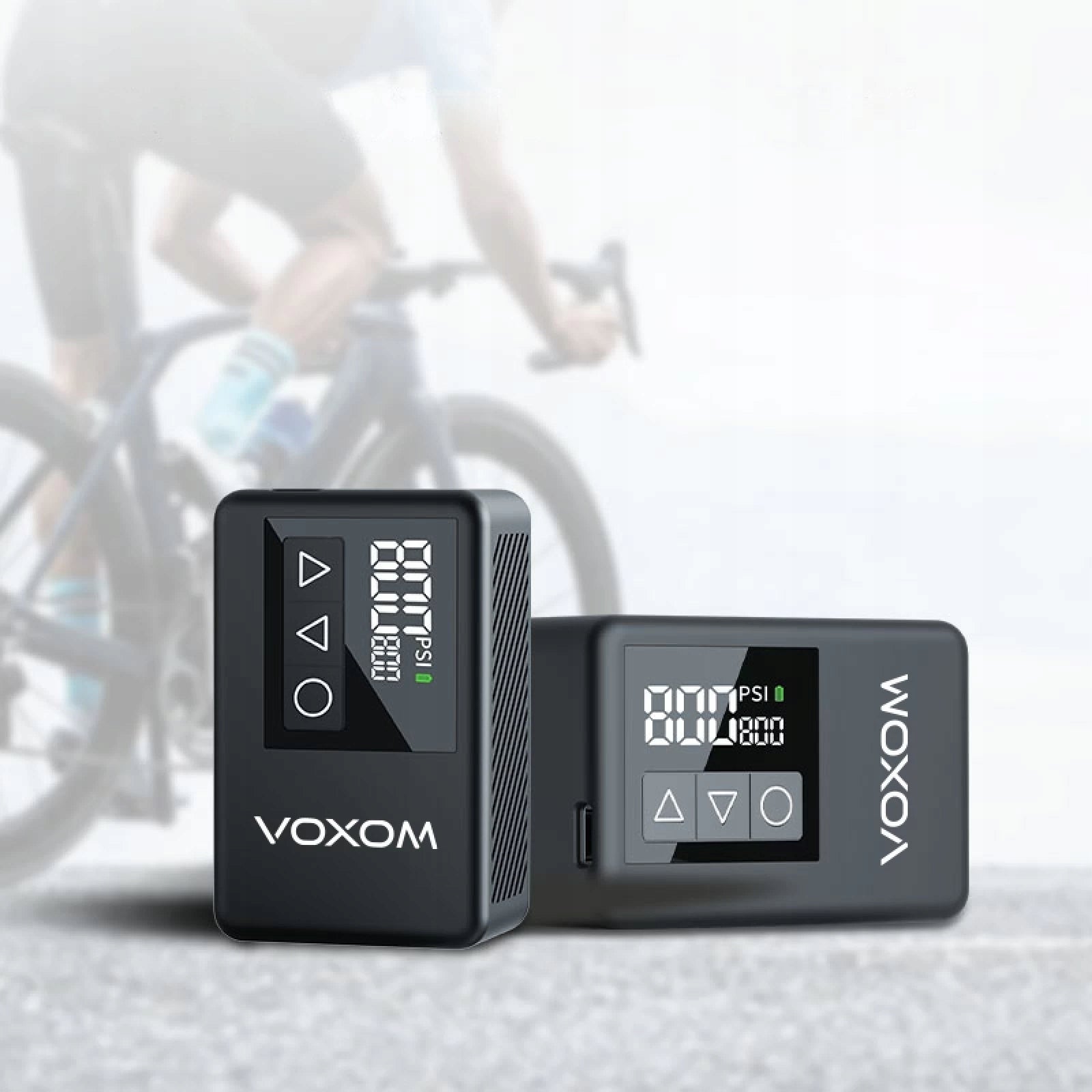 Cordless pump Voxom EPu2 USB-C 120 PSI black aluminium Dominant material aluminum