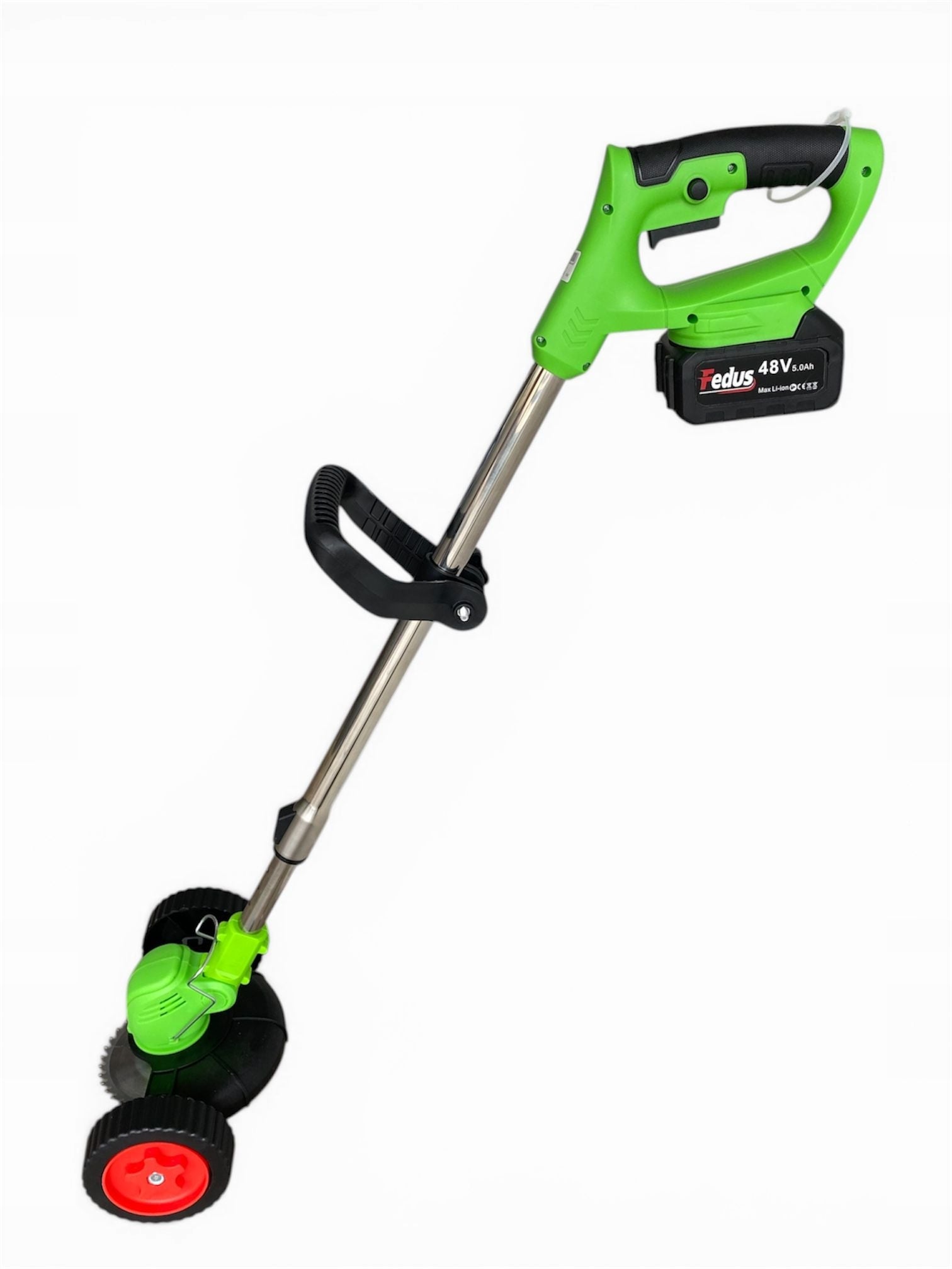 Cordless trimmer Fedus 48V 5.0Ah – set with accessories and wheels Packaging status original