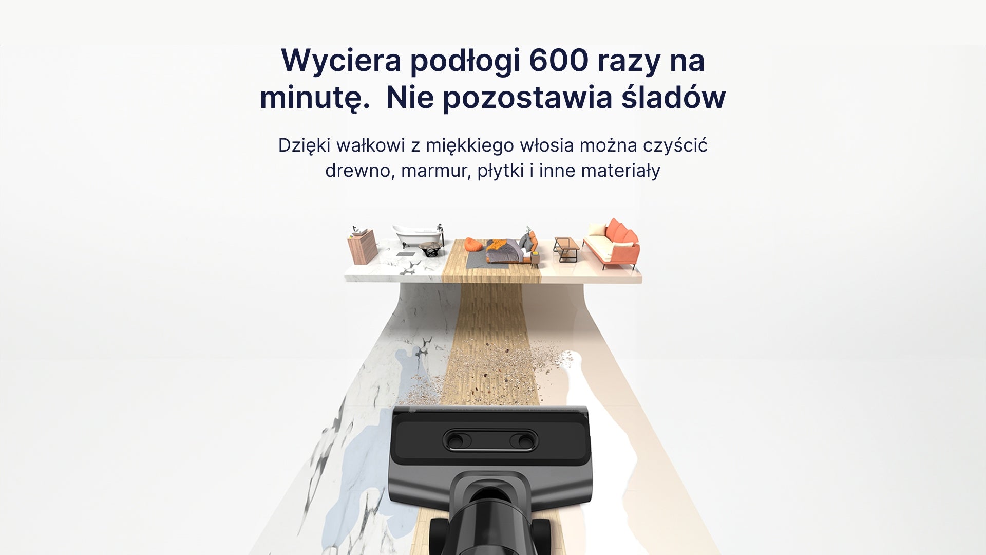 Cordless upright mopping vacuum cleaner HYGSE akva. Powerful, 16 000, washing Dust container volume 0.72 l