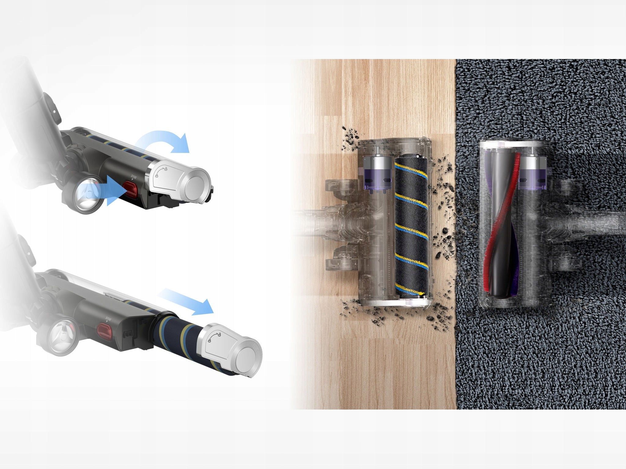 Cordless upright vacuum cleaner Midea MUAP7 | 2in1 | 70 min | HEPA | 0,7 L Dominant color black
