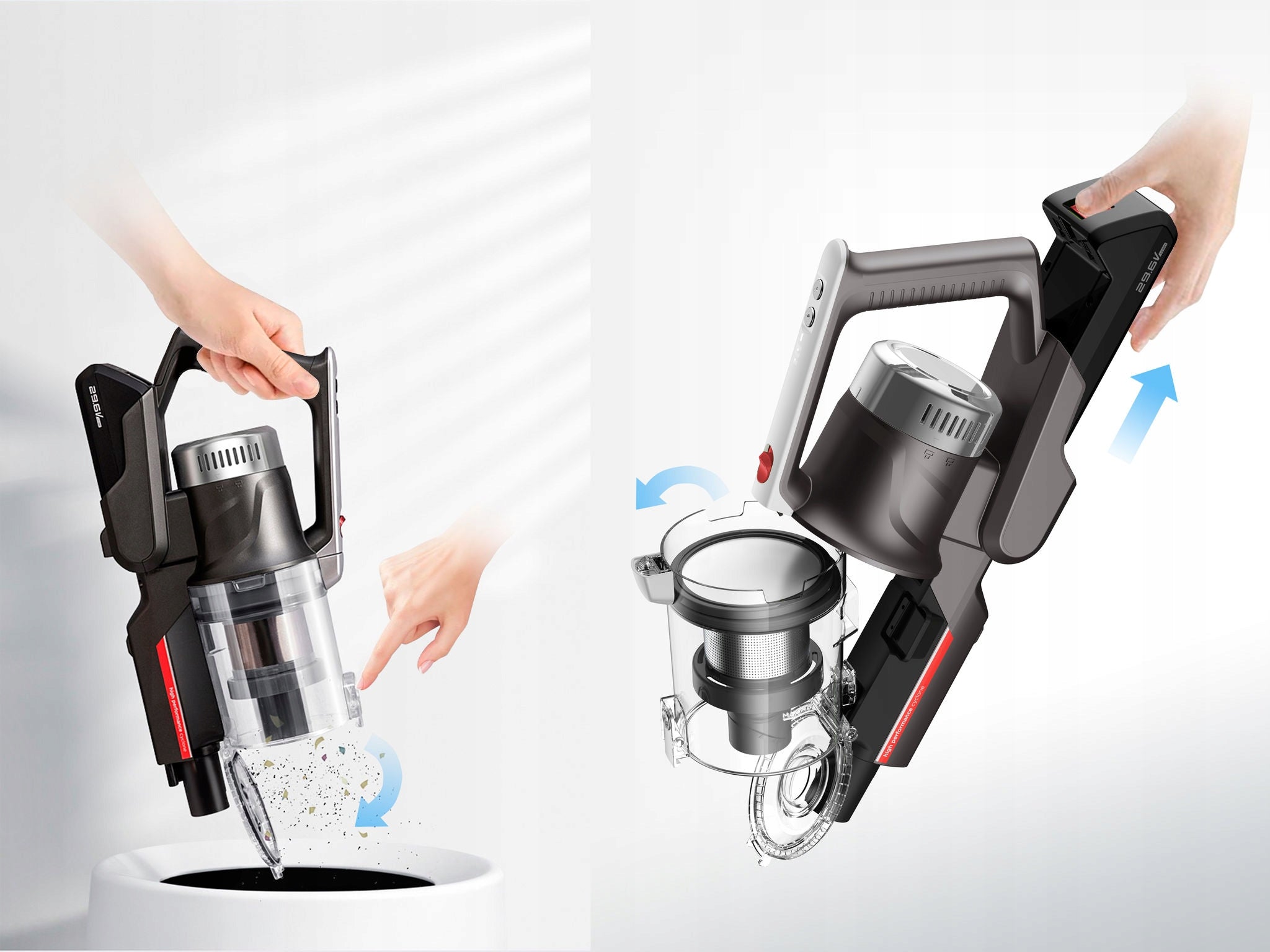 Cordless upright vacuum cleaner Midea MUAP7 | 2in1 | 70 min | HEPA | 0,7 L Power supply rechargeable battery