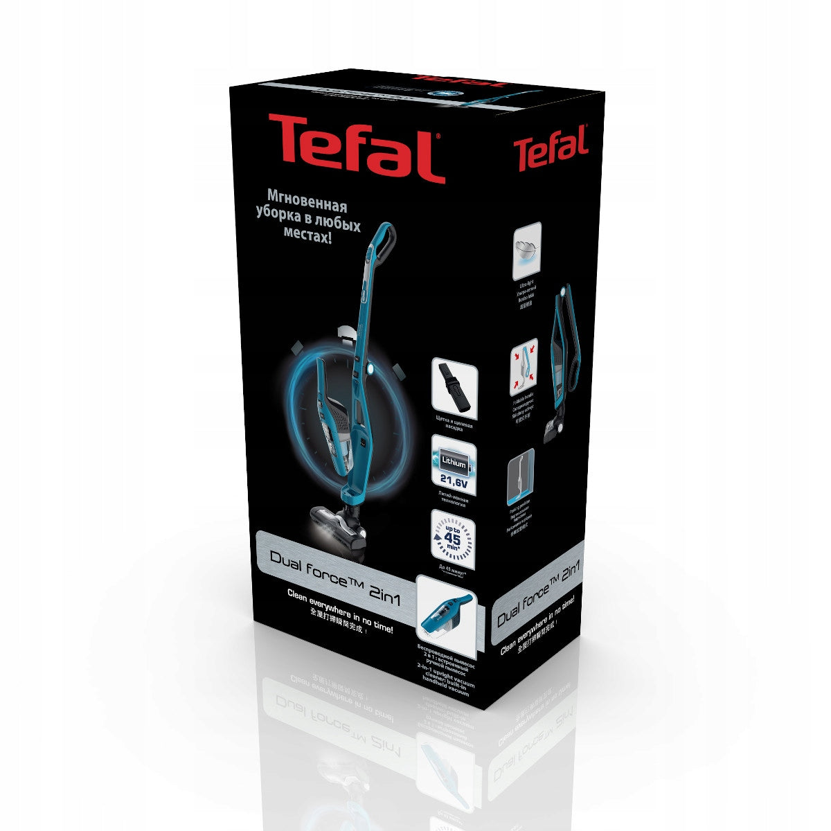 Cordless upright vacuum cleaner TEFAL DualForce TY6751 bagless cyclone Model Dual Force TY6751