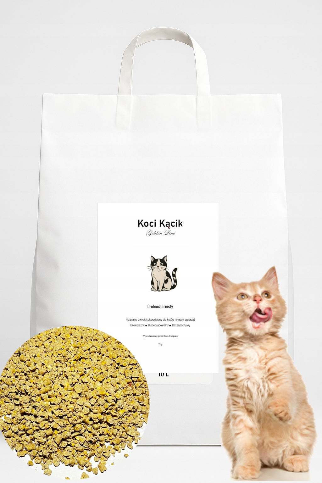 Corn Litter Cat Corner Golden Line Fine Grain 7kg | 13L