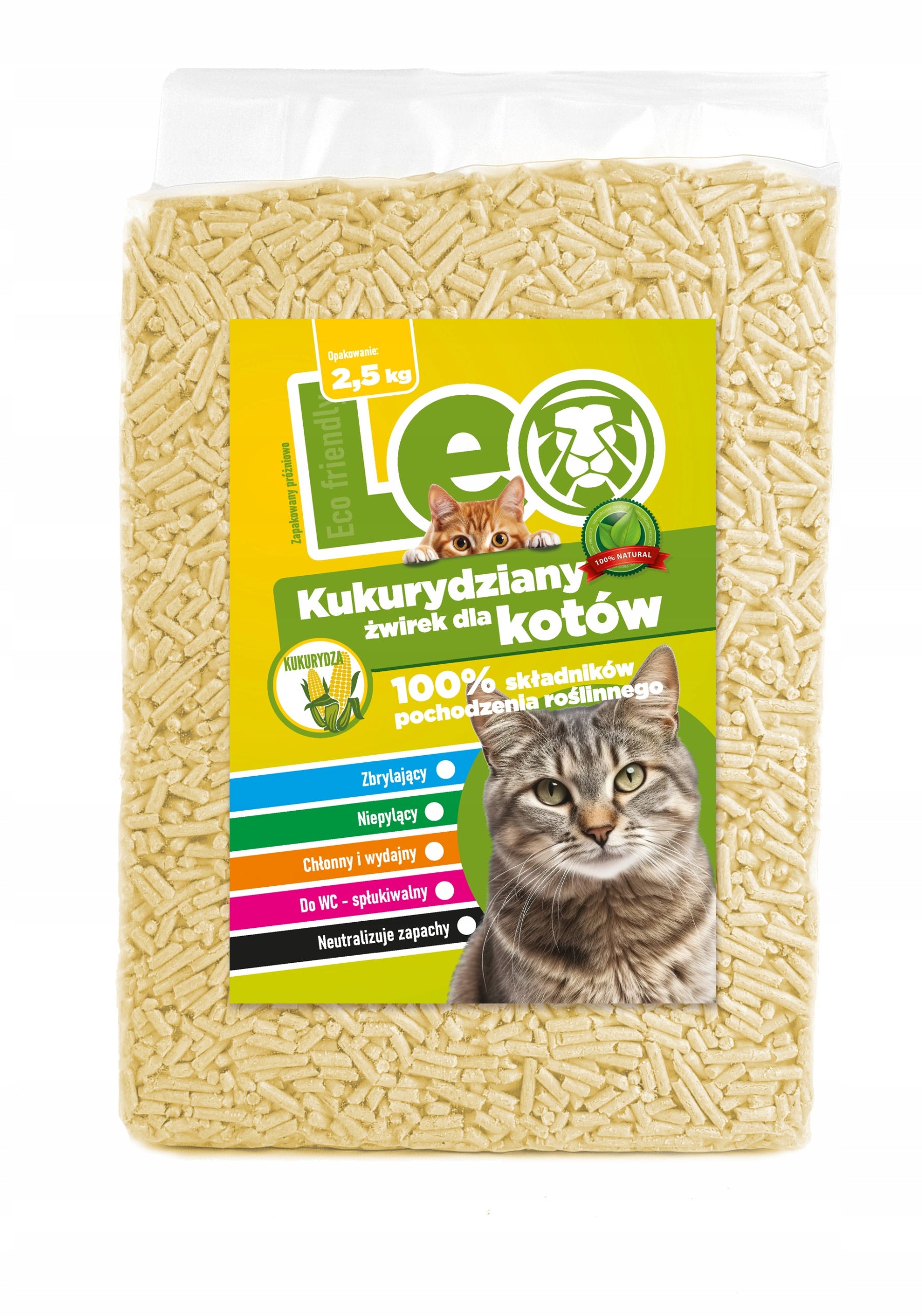 Corn litter for cats 2,5kg clumping EKO natural Brand Leo