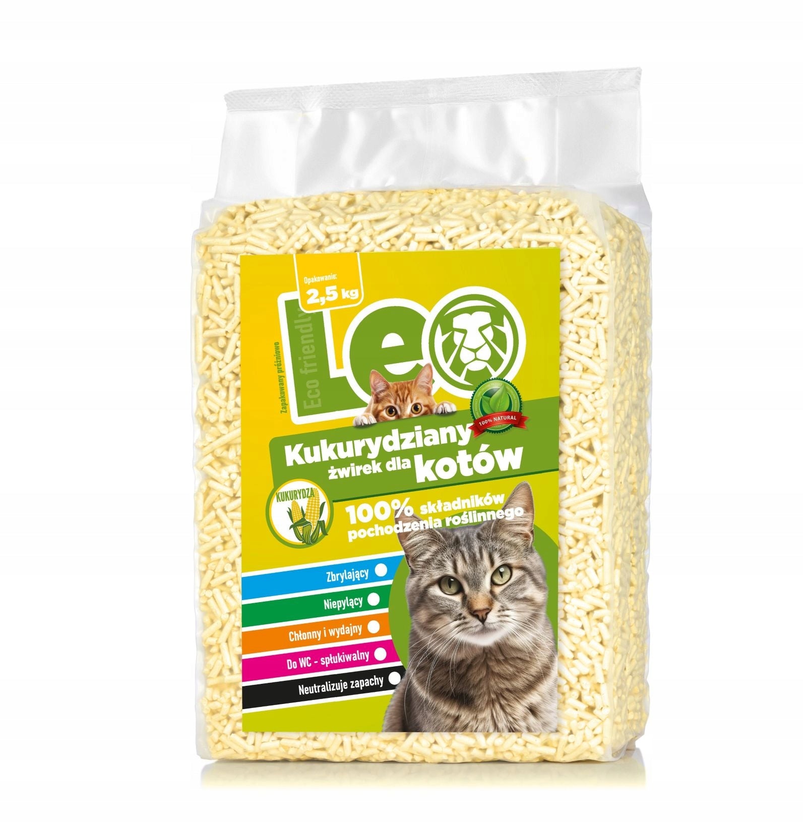 Corn litter for cats 2,5kg clumping EKO natural