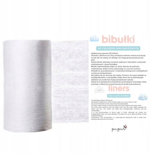 Corn tissue papers for diapers Pupus