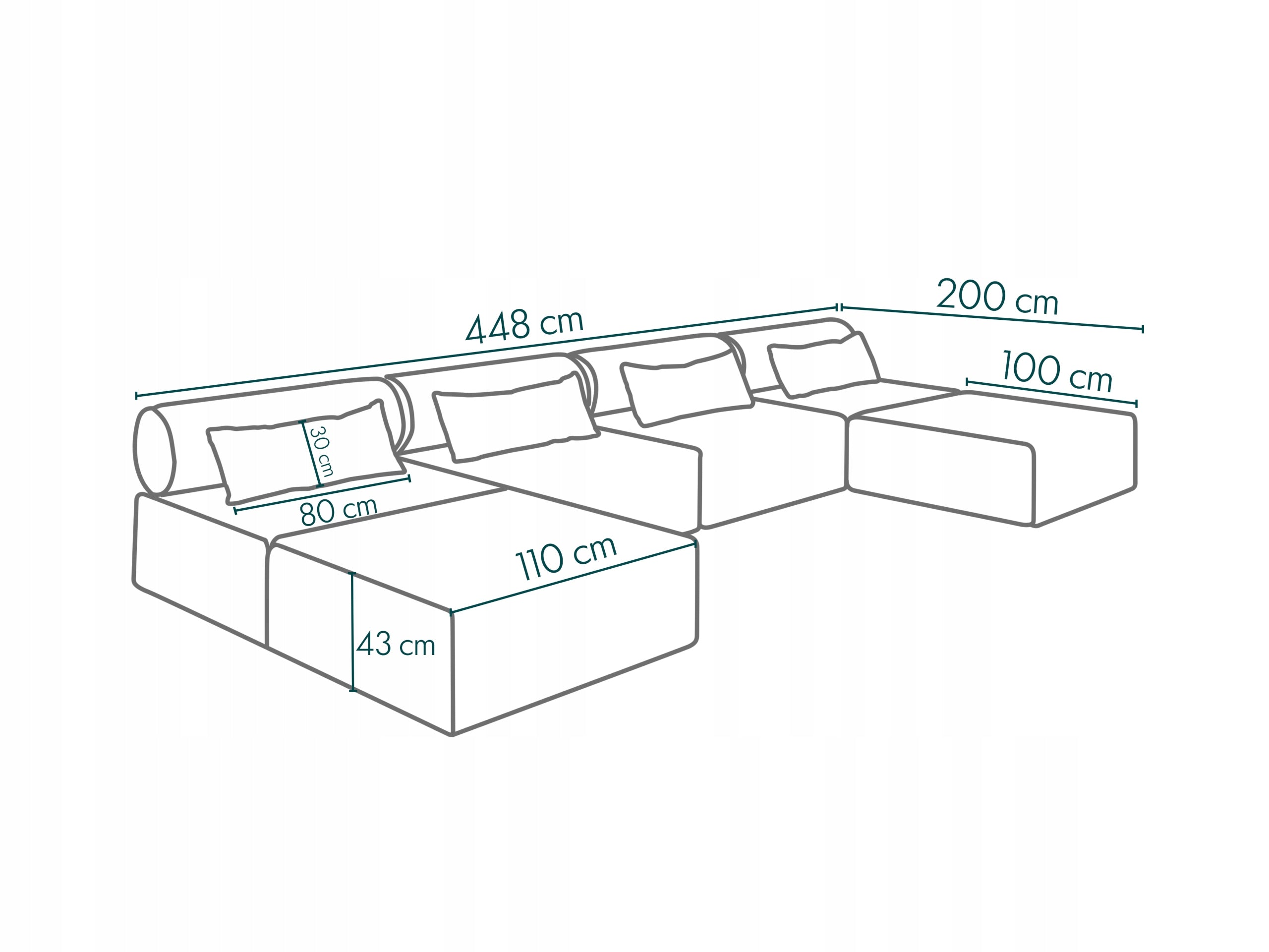 Corner Garden Bali XL Grey 448 x 220 cm Seating Set Main material wood