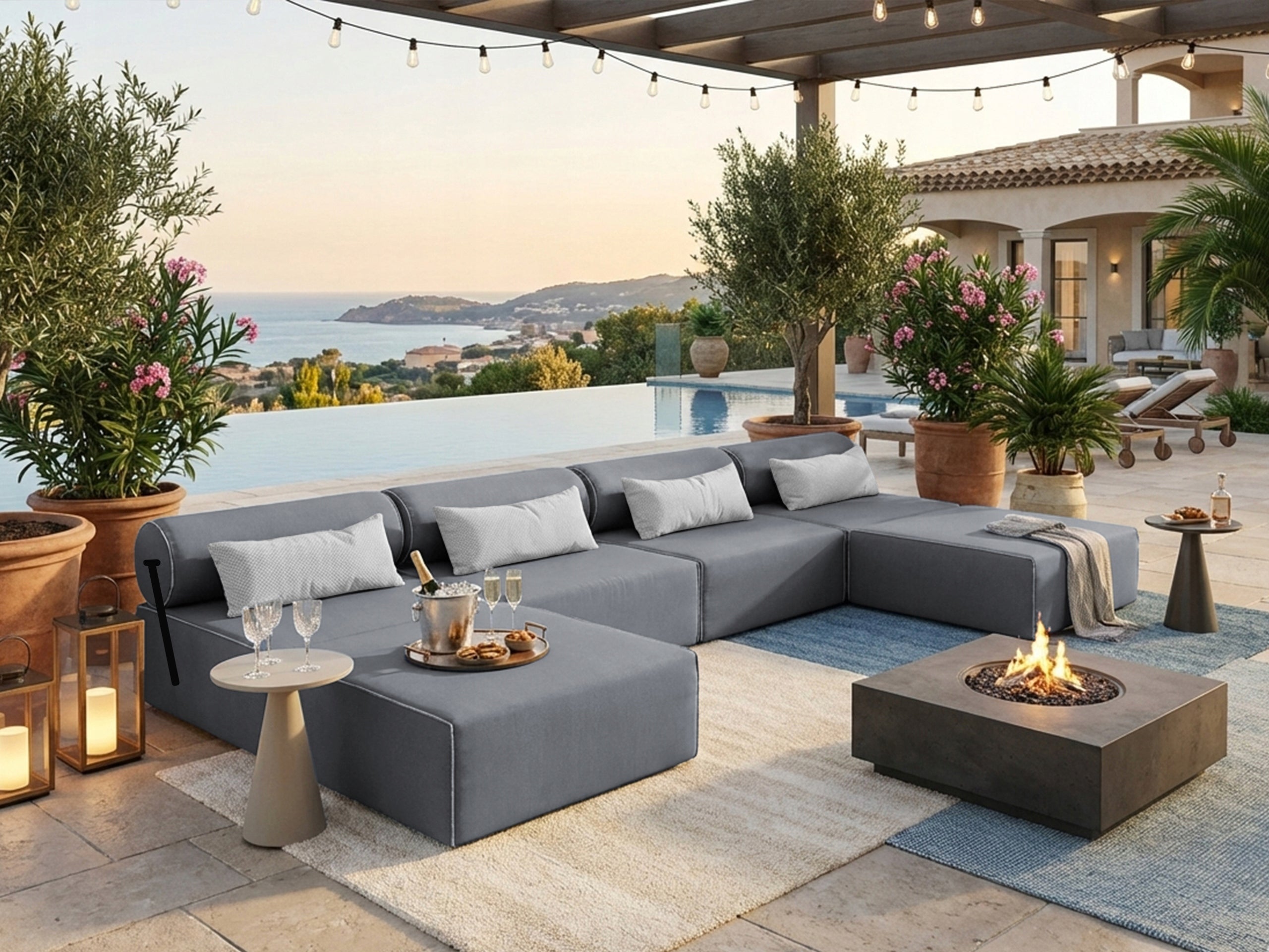 Corner Garden Bali XL Grey 448 x 220 cm Seating Set