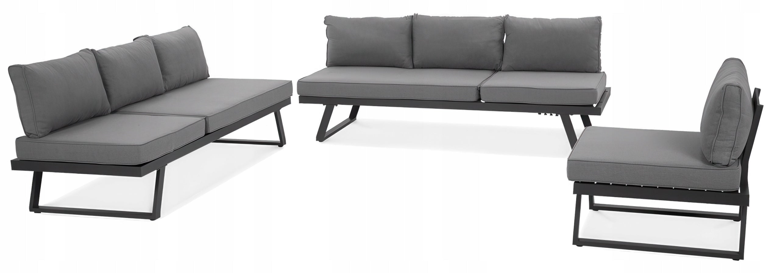 Corner Garden Furniture MIDWAY with Table for Terrace Garden Metal Number of items in the set 3