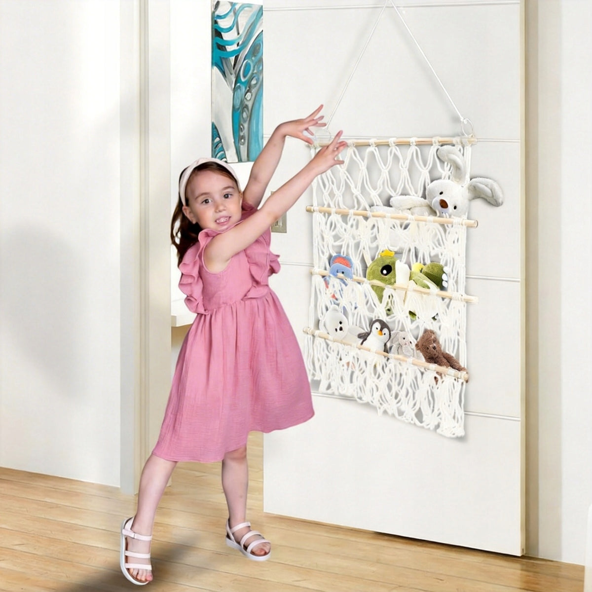 Corner Plush Organizer Hanging Toy Net for Kids Brand no brand