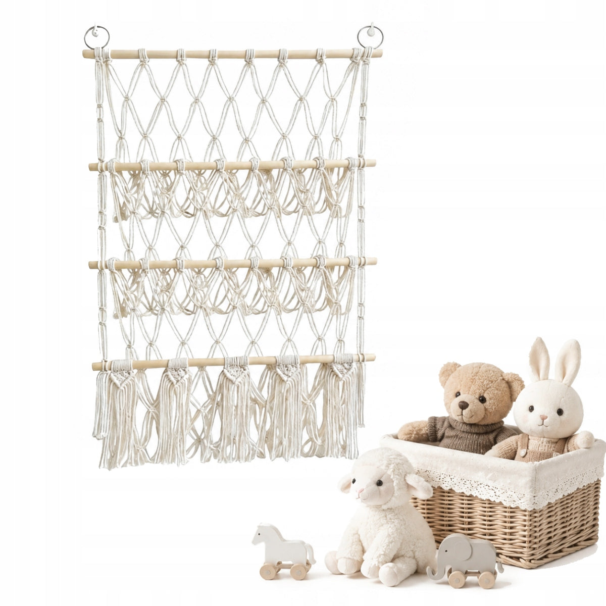 Corner Plush Organizer Hanging Toy Net for Kids