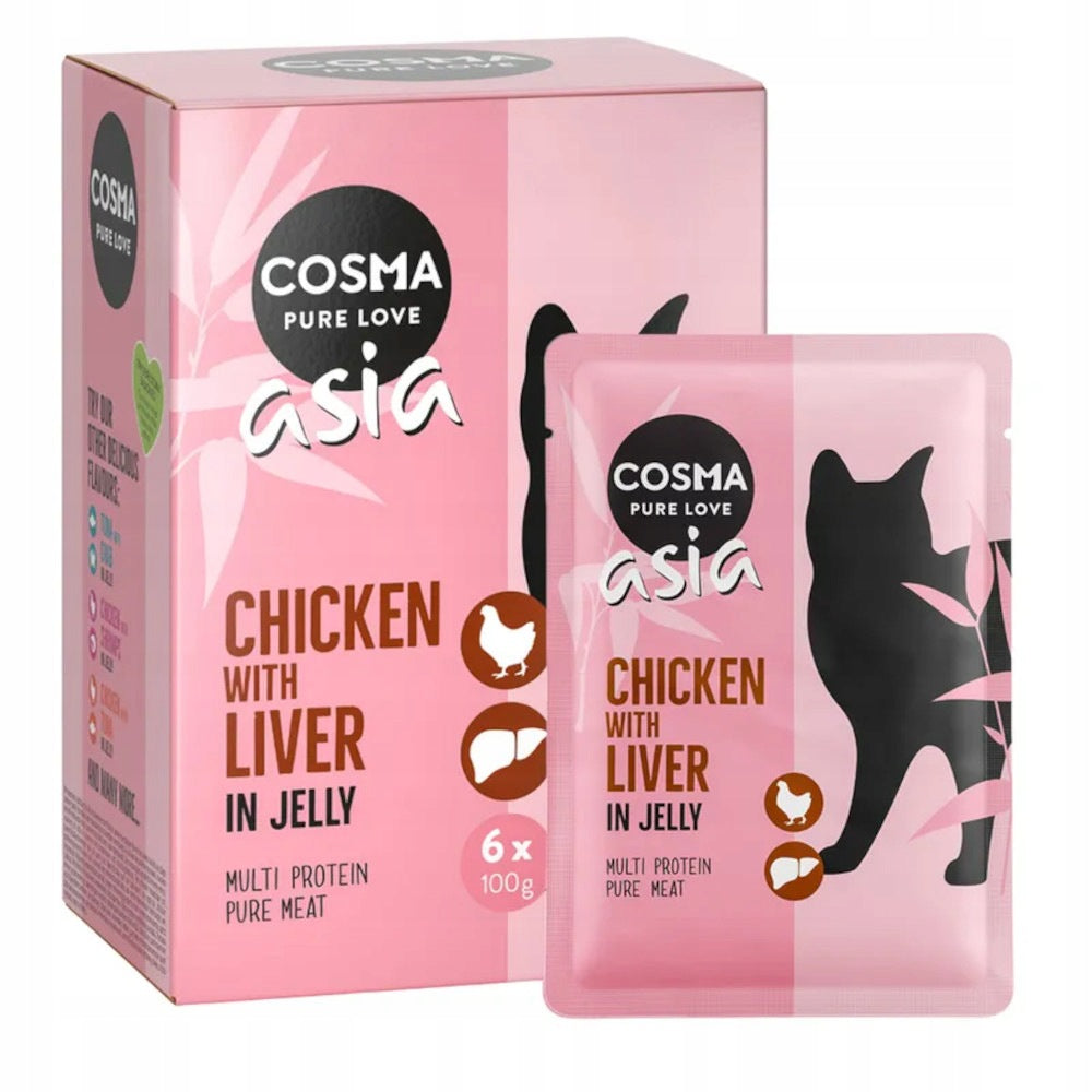Cosma Asia Chicken with Poultry Snake 6x100g in Jelly Wet Cat Food
