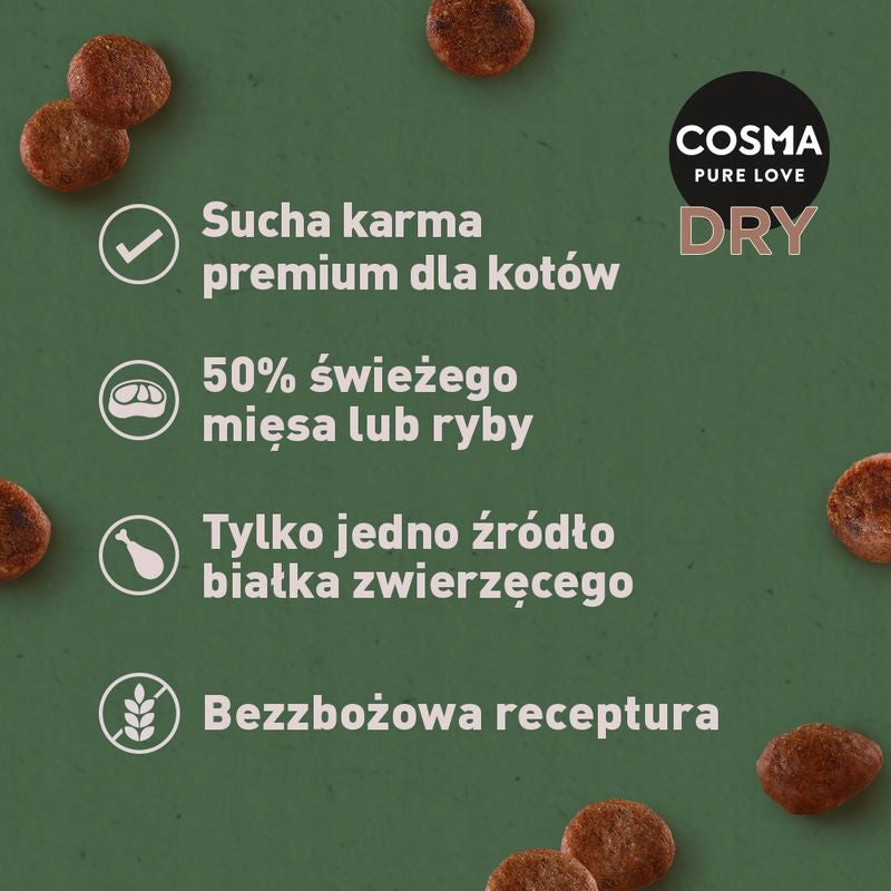 Cosma Extruded dry food, duck 2 kg Manufacturer code cosmadry6