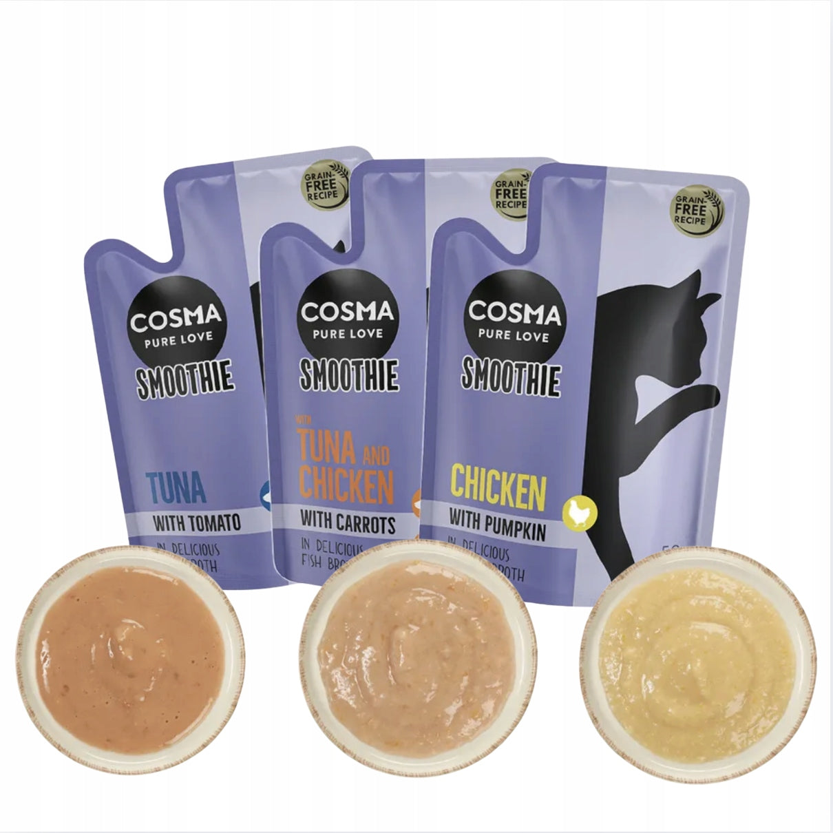 Cosma Smoothie Mix 6x50g Creamy Cat Snack Flavor Set Packaging status original
