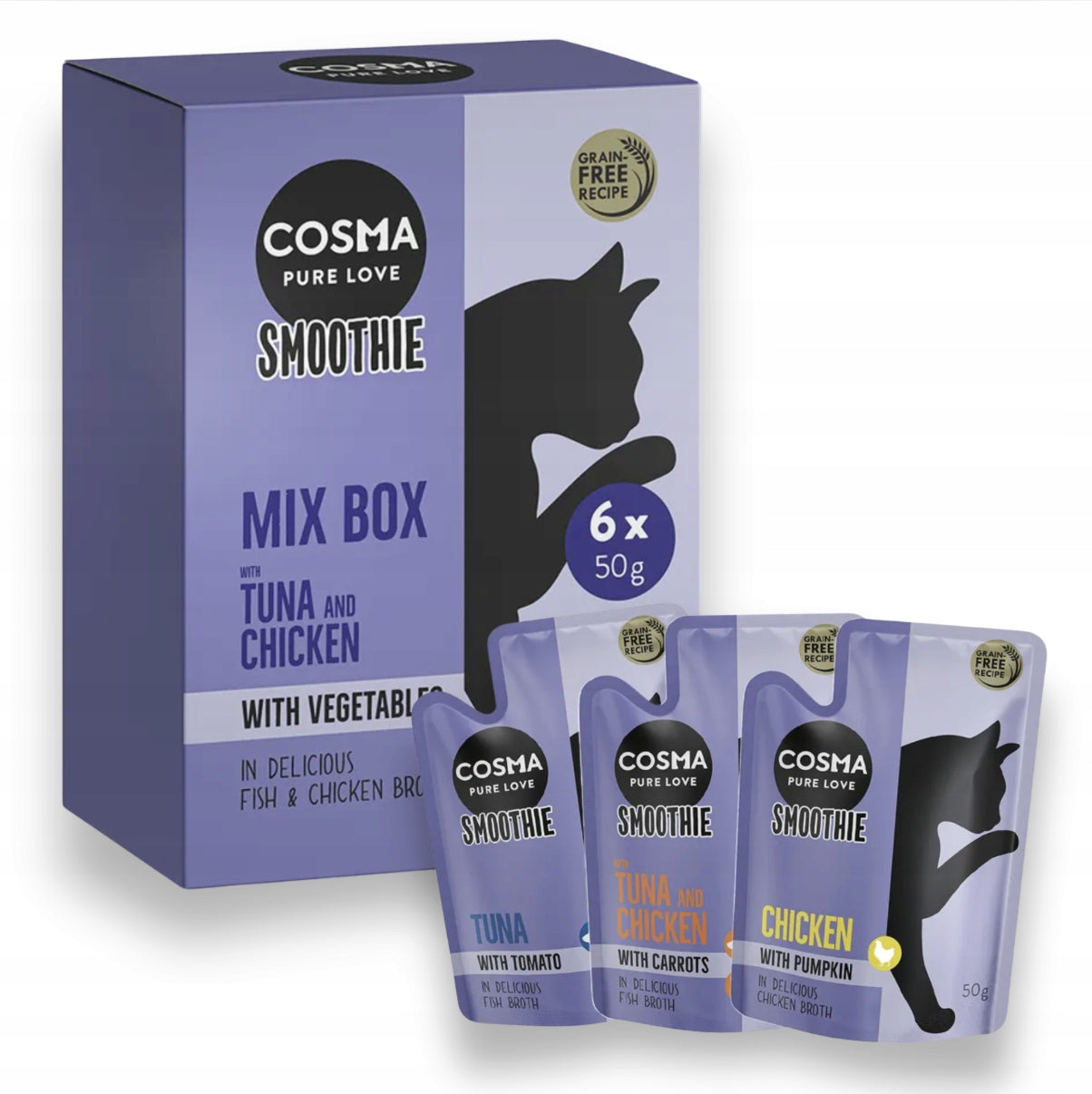 Cosma Smoothie Mix 6x50g Creamy Cat Snack Flavor Set