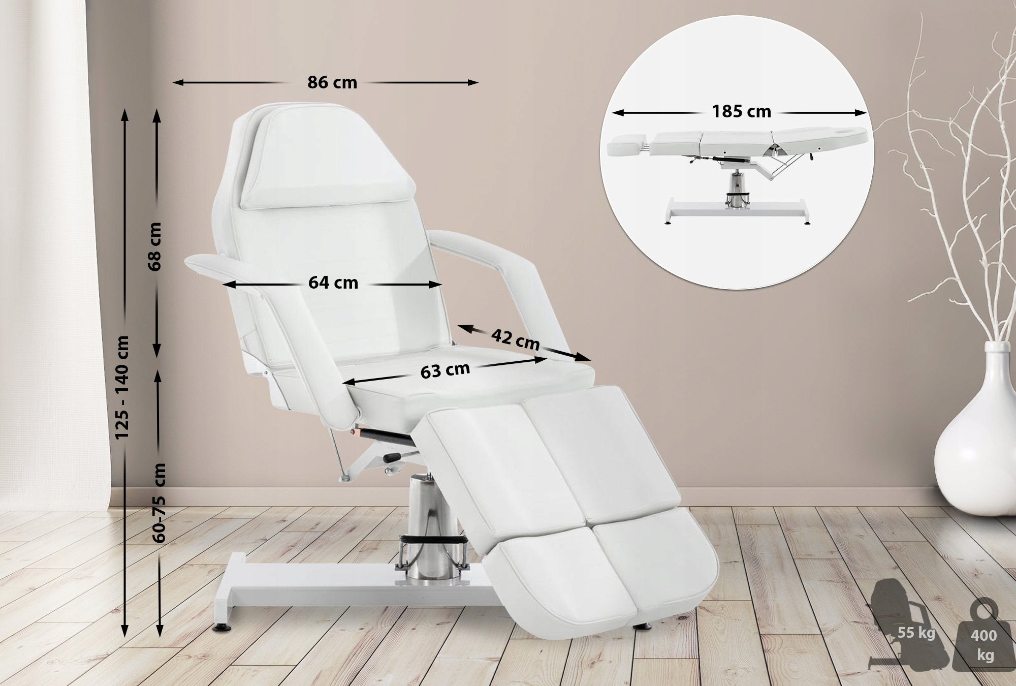 Cosmetic Chair Split Hydraulic Cosmetic Couch White Frame material other