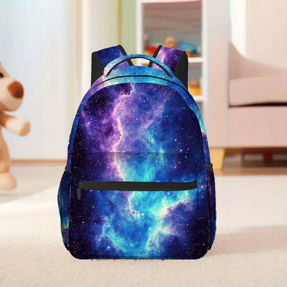 Cosmic Nebula Vibrant Galaxy Print Commuting Shopping Travel Backpack